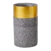 Kubek łazienkowy na szczoteczki piasek szaro-złoty 10 cm