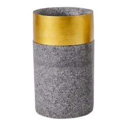 Kubek łazienkowy na szczoteczki piasek szaro-złoty 10 cm