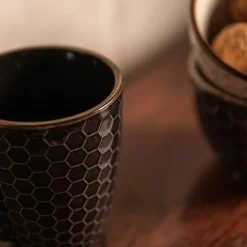 Kubek ceramiczny czarny BRESCA 360 ml