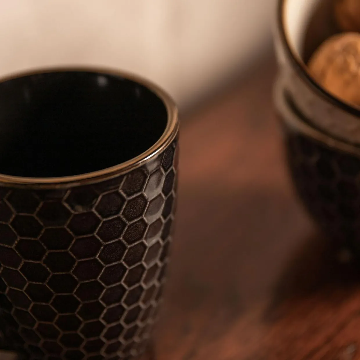 Kubek ceramiczny czarny BRESCA 360 ml