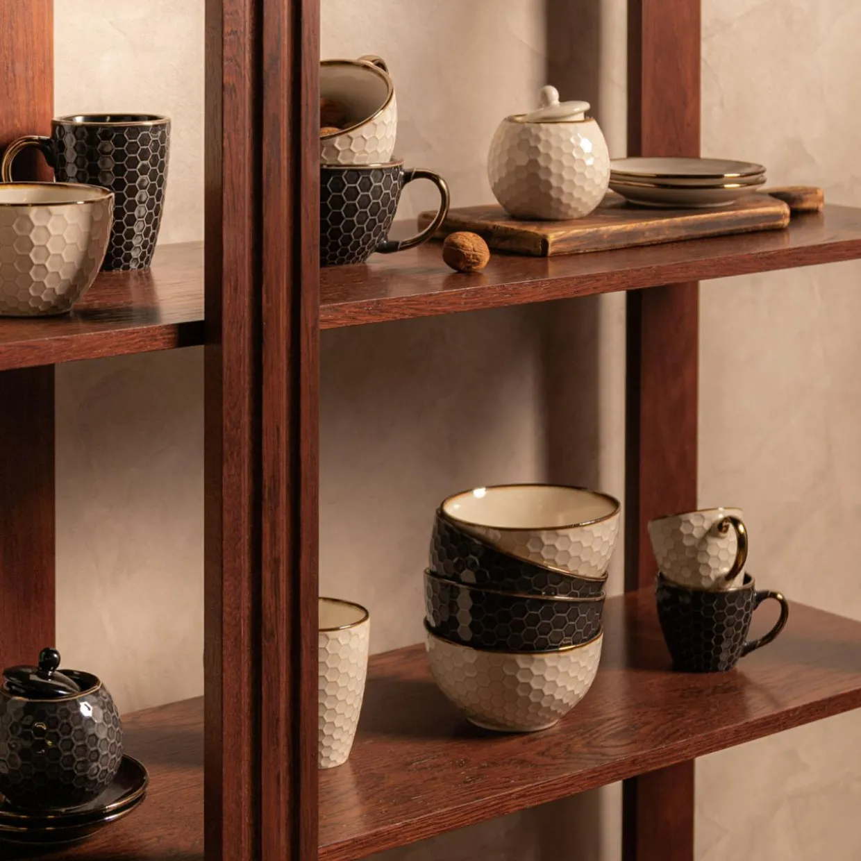 Kubek ceramiczny czarny BRESCA 360 ml