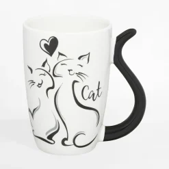 Kubek dwa koty BLACK CAT 370 ml czarny biały