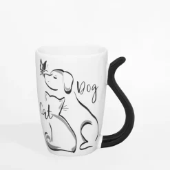 Kubek pies i kot BLACK CAT 370 ml czarny biały