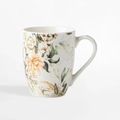 Kubek porcelanowy w kwiaty 340 ml