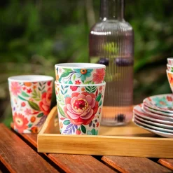 Kubek z melaminy w kwiaty 350 ml