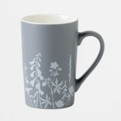 Kubek z roślinnym wzorem szary 380 ml