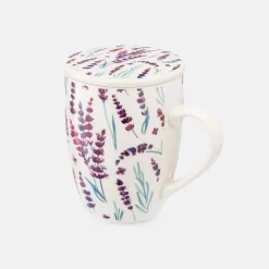 Kubek z zaparzaczem i pokrywką LAWENDA 340 ml