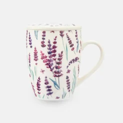Kubek z zaparzaczem i pokrywką LAWENDA 340 ml