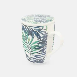 Kubek z zaparzaczem i pokrywką LIŚCIE 340 ml