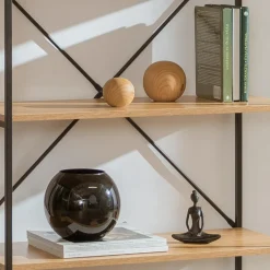 Kula dekoracyjna ceramiczna efekt jasnego drewna 11 cm