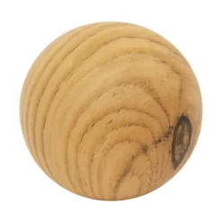 Kula dekoracyjna ceramiczna efekt jasnego drewna 8 cm