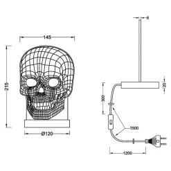 Lampa dekoracyjna LED czaszka SKULL