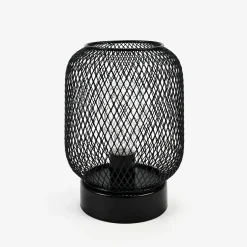 Lampa dekoracyjna LED siatkowy klosz czarna 14x16,5 cm