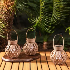 Lampa dekoracyjna outdoor koszyk brązowa 12,5 cm