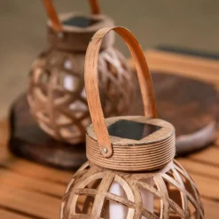 Lampa dekoracyjna outdoor koszyk brązowa 12,5 cm