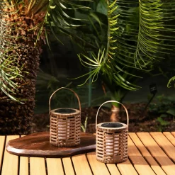 Lampa dekoracyjna outdoor koszyk brązowa 10 cm