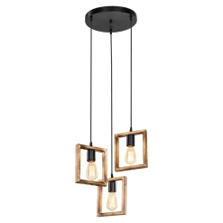 Lampa drewniana wisząca brązowa ATRIA 3