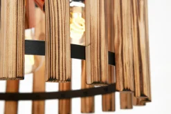 Lampa drewniana wisząca rustykalna AHLAT 37 cm