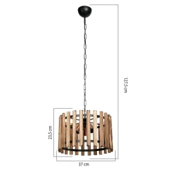 Lampa drewniana wisząca rustykalna AHLAT 37 cm