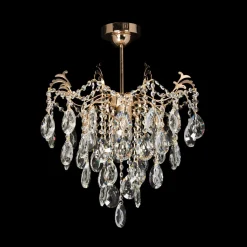 Lampa kryształowa sufitowa glamour złota fi 50 cm