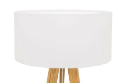 Lampa na drewnianym trójnogu abażur biały LOTTA