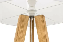 Lampa na drewnianym trójnogu abażur biały LOTTA