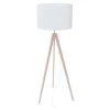 Lampa na drewnianym trójnogu abażur biały DOVE