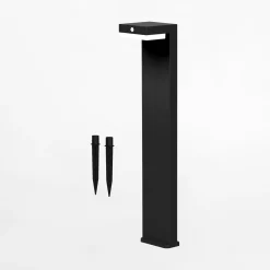 Lampa ogrodowa solarna czarna GRID