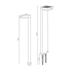Lampa ogrodowa solarna czarna GRID
