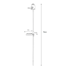 Lampa outdoorowa solarna LED IP44 kolorowy PTAK