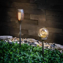 Lampa outdoorowa solarna IP44 czarna 50 cm