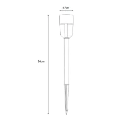 Lampa outdoorowa solarna IP44 srebrna 34 cm