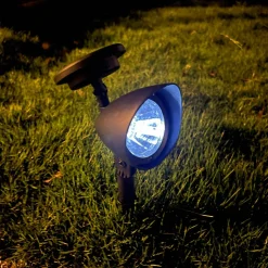 Lampa outdoorowa solarna IP44 czarna 26 cm
