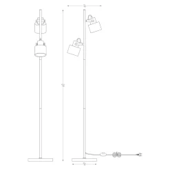 Lampa podłogowa 2 reflektory czarna DRACO