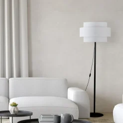 Lampa podłogowa abażur biały CALISTO