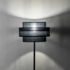 Lampa podłogowa abażur czarny CALISTO