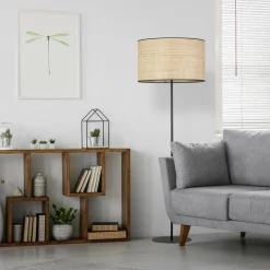 Lampa podłogowa abażur rafia plecionka LIBERIA