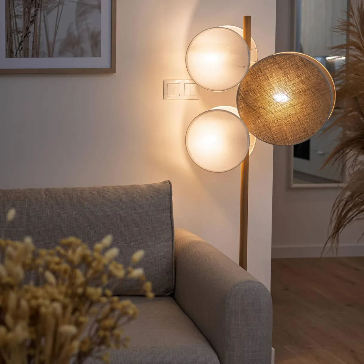 Lampa podłogowa boho abażur PULSE