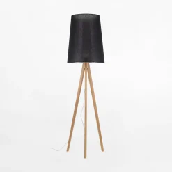Lampa podłogowa czarny abażur WALZ