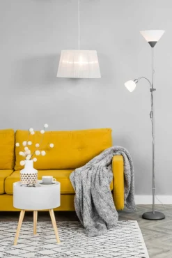 Lampa podłogowa E14 E27 podstawa szara