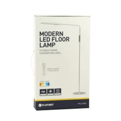 Lampa podłogowa LED biała ze sterowaniem manualnym i na pilota