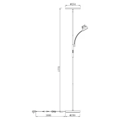 Lampa podłogowa LED czarna MANDI