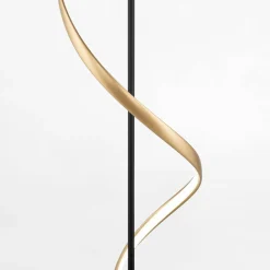 Lampa podłogowa LED Wi-Fi czarno-złota Q-SWING z pilotem