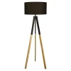 Lampa podłogowa trójnóg abażur ciemnoszary RIVER
