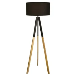 Lampa podłogowa trójnóg abażur ciemnoszary RIVER