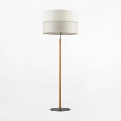 Lampa podłogowa z abażurem szary ECO