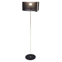 Lampa podłogowa z ozdobnym abażurem czarno-złota ETRO