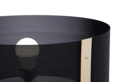 Lampa podłogowa z ozdobnym abażurem czarno-złota ETRO