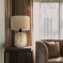 Lampa stołowa abażur juta MELODY