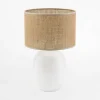 Lampa stołowa biała z abażurem juta MELODY